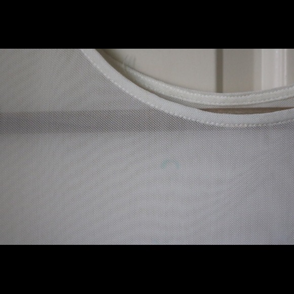 White T Shirt Dress with Mesh Panel - Picture 2 of 7